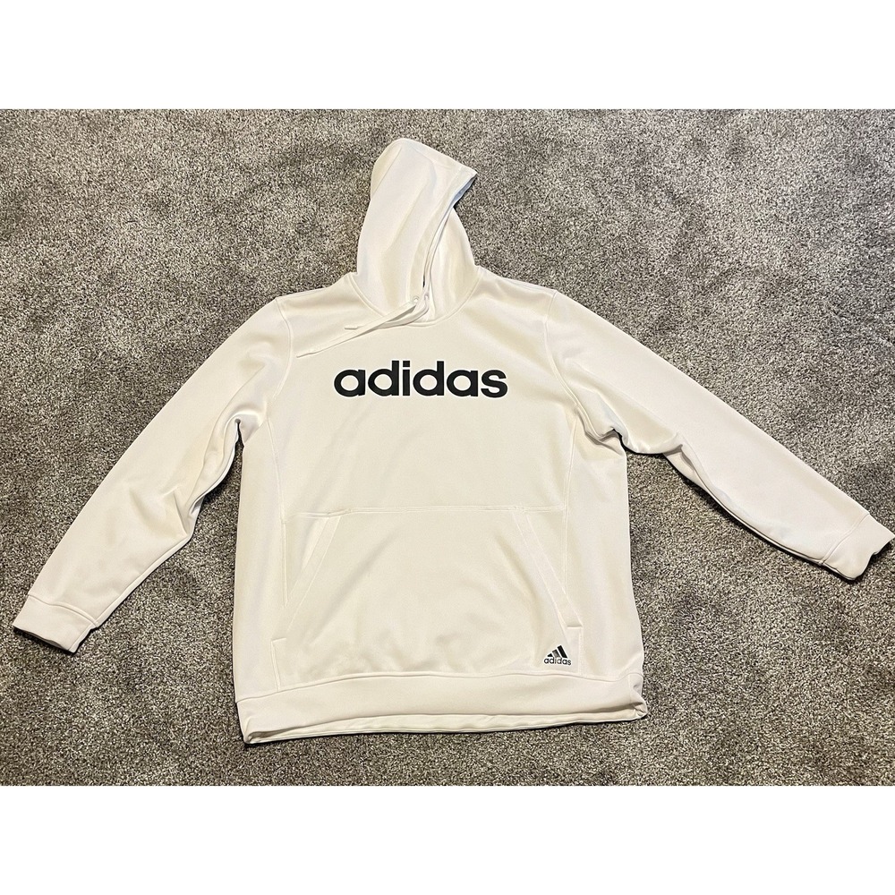 Adidas Mens Climawarm Hoodie Athletic Activewear 2XL White‎ Workout Gym